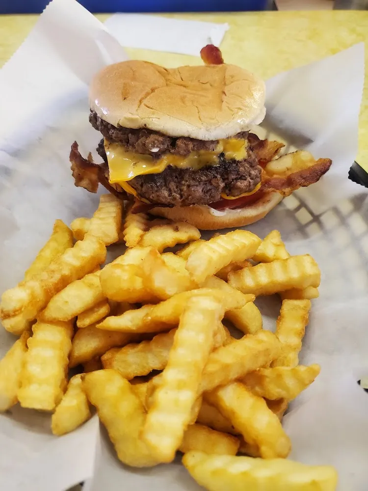 Bacon Double Cheeseburger and Fries